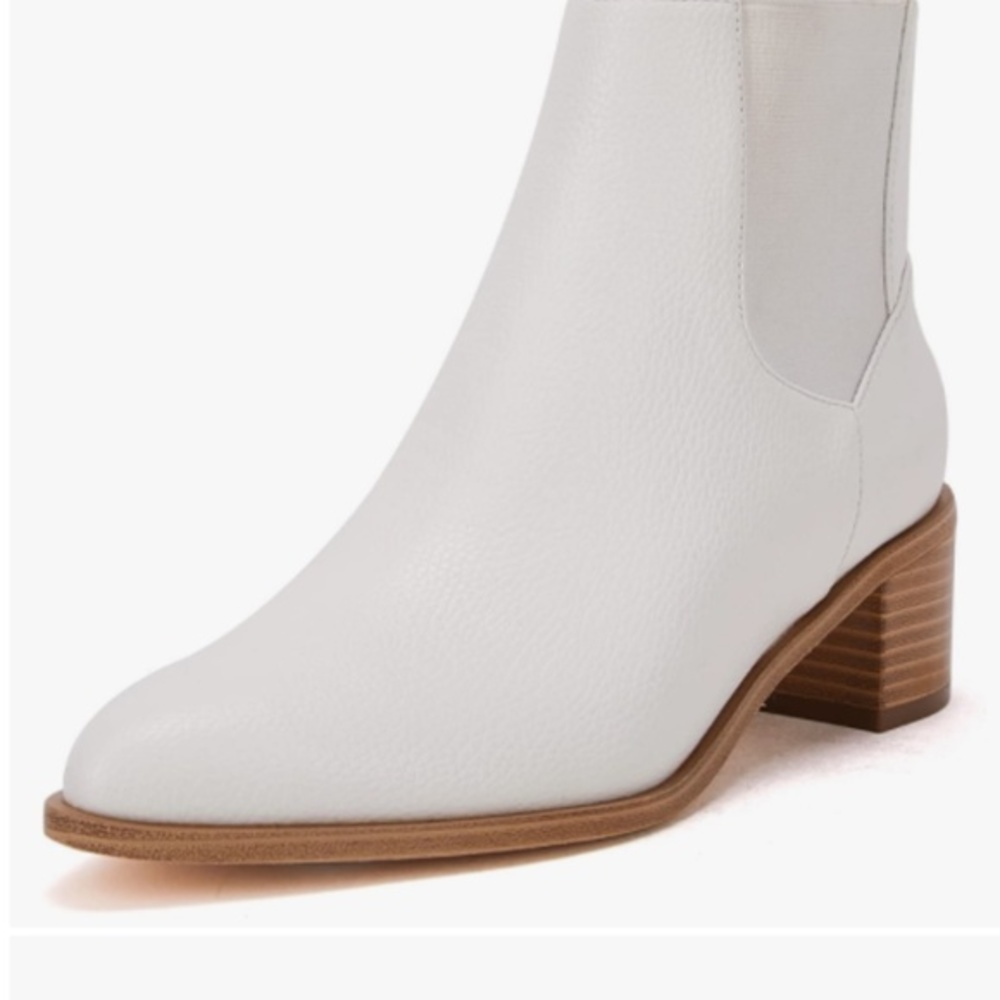 Pointed Toe NWT white‎ Stacked Chunky Block Heel Shoes Sz 6